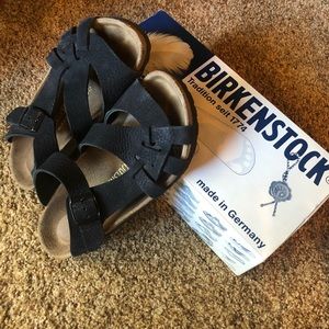Black Leather Pisa Birkenstocks